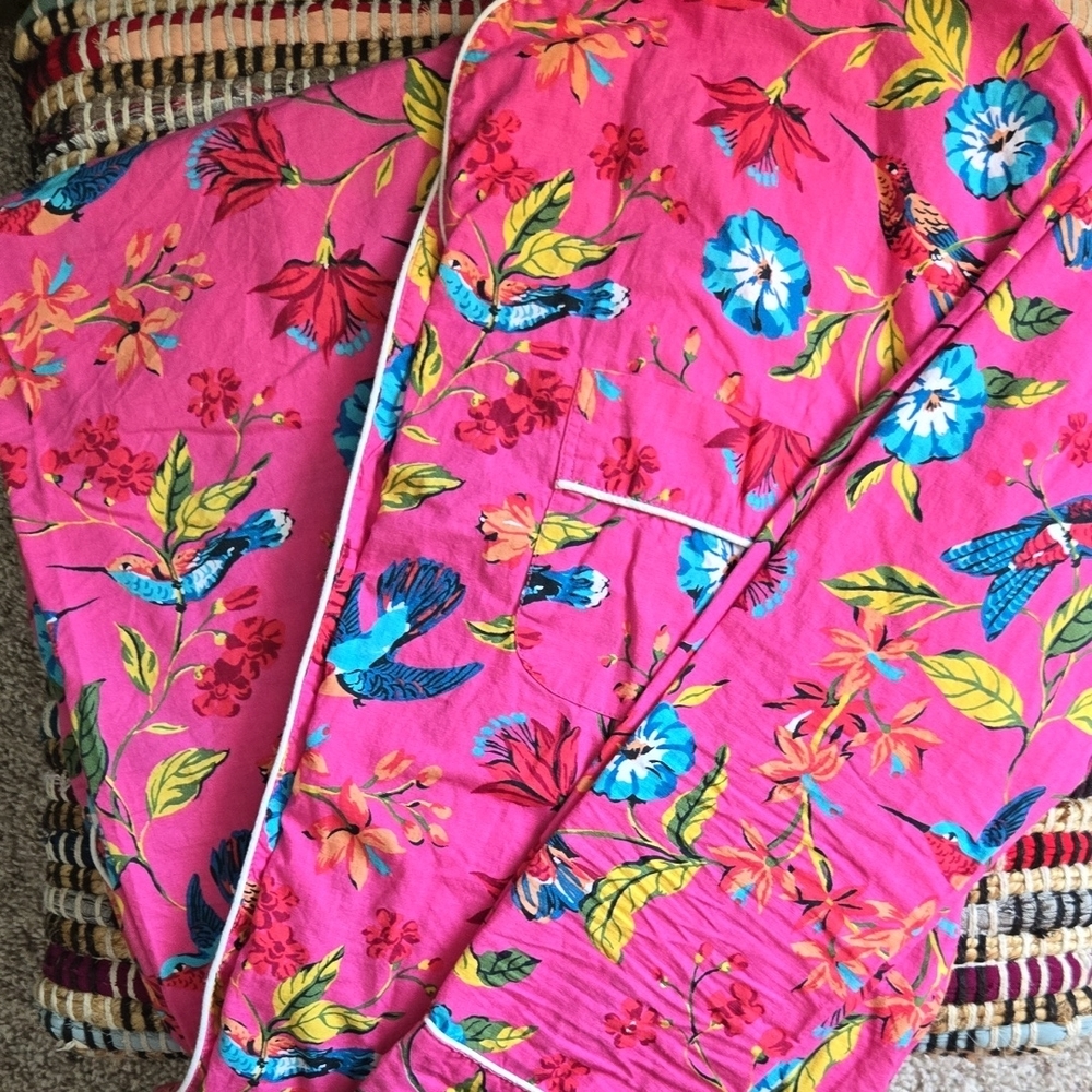 Print Fresh Long PJ Set. Hummingbird Haven - Cotton Loungewear
